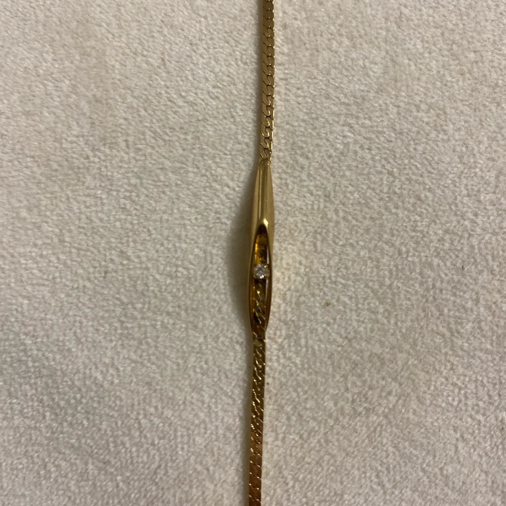 Avon Gold Bracelet with Crystal Accent